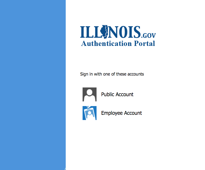 Illinois.gov logon screen